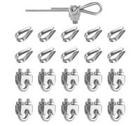 Giloty Lot de 10 colliers de serrage en acier inoxydable M4 avec cosses - Kit pour câble en acier de 4 mm, fixation de matériel de fixation
