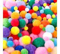 Giloty Lot de 1200 pompons multicolores - Différentes tailles - 10/15/20/25/30 mm - Mini pompons pour bricolage, école, enfants et travaux manuels créatifs