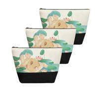 Giloty Lot de 3 Trousses de Maquillage à Peindre, Petite Trousse de Maquillage pour Sac à Main, Trousse de Toilette pour Femme, Trousse de Maquillage en Toile,24 x 14.5 x 9cm