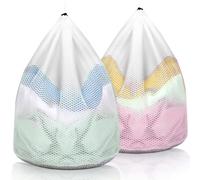 Giloty Set de 2 Filets à Linge pour Machine à Laver - Sacs de Lavage Réutilisables avec Cordon de Serrage, pour Lingerie et Vêtements Délicats - 40×50 cm