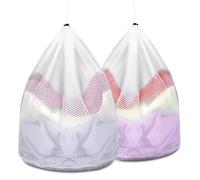 Giloty Set de 2 Filets à Linge pour Machine à Laver - Sacs de Lavage Réutilisables avec Cordon de Serrage, pour Lingerie et Vêtements Délicats - 40×30 cm