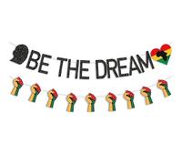 Gilprop Bannière décorative « Be the Dream » - Bannière noire pour le mois de l'histoire de la liberté - Scène de discours patriotique - Toile de fond pour cabine photo - Décoration pour école et
