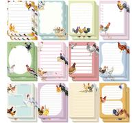 Gilprop Lot de 24 notes adhésives en forme de poulet de 7,6 x 10,2 cm, cadeaux pour femme, jolis blocs-notes adhésifs amusants sur le thème des animaux de dessin animé, liste de choses à faire pour