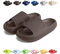 Giltpeak Pummy Original pour femme Cozy Slides, chaussons nuages super doux antidérapants chaussures de bain pour enfants adultes (café, adultes, femme, 38, numérique (de/à), système de taille de