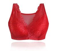 Giltpeak Soutien-gorge de mastectomie avec poches pour prothèse, soutiens-gorge prothétiques avec formes mammaires intégrées, soutien-gorge chirurgical, Rouge, 105B