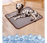 Giltpeak Tapis rafraîchissant pour chiens, couverture rafraîchissante pour chien et chat, tapis auto-rafraîchissant pour l'été, pour la maison, les déplacements ou dans la voiture (soie glacée, marron