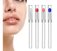 GILWUMO 4 Pièces de Pinceaux à Rouge à Lèvres en Silicone, Applicateurs Réutilisables pour Gommage des Lèvres, Adapté pour tous les Types de Peau, 11 x 1 x 1 cm, Blanc, Rose, Rouge Pastèque et Bleu
