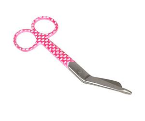 Gima 20513 Ciseaux pour infirmières, Lister, pour bandages, fantaisie coeurs en acier inoxydable, finition satinée, revêtement en poudre, longueur 14 cm, pour usage professionnel.