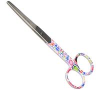 Gima 20532 Ciseaux pour infirmières, droites, pointes droites/biseautées, en acier inoxydable, motif bulles, finition satinée, revêtement en poudre, longueur 14 cm, pour usage professionnel