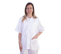 GiMa 21563 T-shirt avec boutons, coton/polyester, femme, taille m, blanc