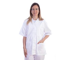 GiMa 21563 T-shirt avec boutons, coton/polyester, femme, taille m, blanc