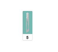 GIMA 22505 Lames de rainurage en acier au carbone, no. 5, stériles, pour manucure et pédicure, 50 lames emballées de manière unique