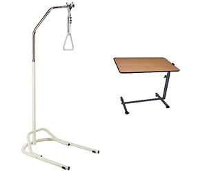 Gima - 27645 - Potence de lit & Queraltó Table d'appoint à roulettes, pour lit et canapé, Réglable en Hauteur, Plateau inclinable, Couleur Bois Marron Mesa Easy 40 x 60 x 70/105 cm