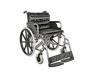 GiMa 27716 Chaise roulante extra large, assise 55 cm, tissu noir