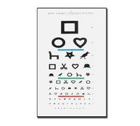 GiMa 31310 Tableau Optométrique de test d'illettrisme 28 x 56 cm - 6.1 m