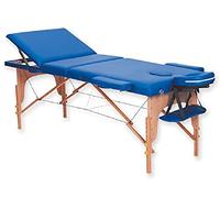 GiMa 44011 lit de massage en bois à 3 sections, Bleu