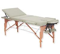 GiMa 44013 lit de massage en bois à 3 sections, crème