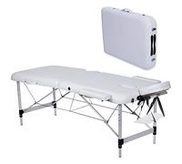 GiMa 44024 Table de massage en aluminium à 2 sections, blanc