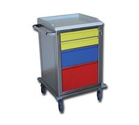 GiMa 45622 acier inoxydable Chariot modulaire, 2 petits tiroirs et 1 moyen et 1 grand, 67 cm Longueur x 63 cm Largeur x 104 cm hauteur
