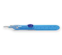 Gima - Bistouris de sécurité en acier inoxydable, couvre-lame autobloquant, manche gradué, stérile et jetable, taille n. 15, 10 scalpels emballés individuellement.