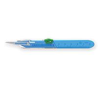 Gima - Bistouris de sécurité en acier inoxydable, couvre-lame autobloquant, manche gradué, stérile et jetable, taille n. 11, 10 scalpels emballés individuellement.