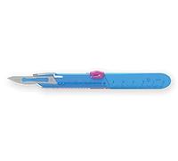 Gima - Bistouris de sécurité en acier inoxydable, couvre-lame autobloquant, manche gradué, stérile et jetable, taille n. 23, 10 scalpels emballés individuellement.