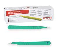 Gima - Bistouris en Acier Inoxydable, Manche en ABS, Stérile et Jetable, Premium, Protège-lame de sécurité, Taille n. 24, 10 scalpels emballés individuellement.