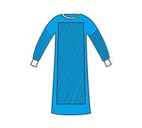 Gima - Blouse chirurgicale renforcée jetable 50 g, en SMMS, stérile, hydrofuge, taille XXL, manchettes en tricot, velcro au cou, 50 pcs emballées individuellement