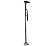 Gima - Canne solide et pliante, équipée de lumière et large base tournante à 3 pieds stables anti-glissement, noir, 43045