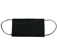 Gima CEPM Premium 98% Masque Filtrant Chirurgical, Type II, Fabriqué en Italie, 3 Épaisseurs, Couleur Noir, avec élastiques, Certifié Produit Médical, Boîte de 50 pièces en 5 sachets x 10