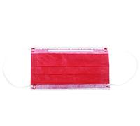 Gima CEPM Premium 98% Masque Filtrant Chirurgical, Type II, Fabriqué en Italie, 3 Épaisseurs, Couleur Rouge, avec élastiques, Certifié Produit Médical, Boîte de 50 pièces en 5 sachets x 10