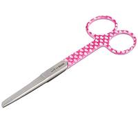 GIMA Ciseaux pour infirmières, droites, pointes droites/biseautées, en acier inoxydable, fantasia coeurs, finition satinée, revêtement en poudre, longueur 14 cm, pour usage professionnel