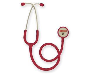 Gima - Dufono Adulte Classique à Double Tête, Stéthoscope avec Pavillon en Acier Inoxydable et Bandeau avec Double Ressort Interne, bordeaux, 32535