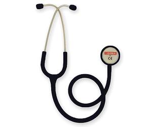 Gima - Duophone classique à double tête pour adultes, stéthoscope avec pavillon en acier inoxydable et bandeau avec double ressort interne, noir, 32534