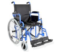 GIMA - Fauteuil roulant Oxford Plus avec cadre en acier, pliable, roues arrière solides en PU Ø 61 cm (24") et système anti-basculement, 51 cm, 43275