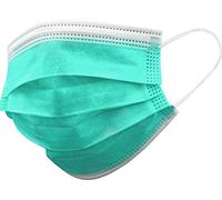 Gima - Gisafe Masque Chirurgical Filtrant, EFB> 98%, Jetable, 3 Épaisseurs, Type IIR, avec Élastiques, Bande Nasale Conformable, Adultes, Couleur Vert Clair, CE DM Classe I, Boîte de 50 unités