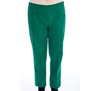 Gima Pantalon d'hôpital, en coton et polyester, couleur verte, avec taille élastique, 3 poches, unisexe, taille XXL, pour médecin, dentiste, vétérinaire, infirmière, physiothérapeute et personnel