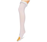 GIMA ref 41320 Bas de contention anti-embolie médicale, 70-80 cm, avec fente d'inspection et bande silicone, taille XL, compression graduée décroissante, blanc, 82% polyamide, 18% élasthanne