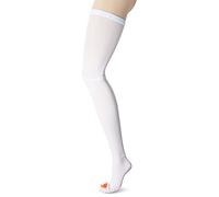 GIMA ref 41327 Bas de contention anti-embolie médicale, 80-90 cm, avec ouverture d'inspection et bande silicone, taille XL, compression graduée décroissante, blanc, 82% polyamide, 18% élasthanne