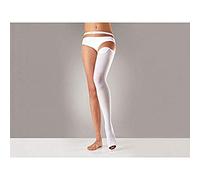 GIMA ref 41330 Bas de contention anti-embolie médicale, 70-80 cm, jambe unique, bidirectionnelle avec ceinture réglable, espace d'inspection et bande silicone, taille S, 82% polyamide, 18% élasthanne