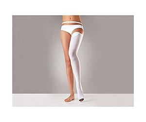 GIMA ref 41330 Bas de contention anti-embolie médicale, 70-80 cm, jambe unique, bidirectionnelle avec ceinture réglable, espace d'inspection et bande silicone, taille S, 82% polyamide, 18% élasthanne