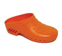 Gima - Sabots Professionnels, Anatomiques, Unisexe, Antidérapants, Antistatiques, Tige Non Perforée, Semelle Perforée, Couleur Orange, Taille EU 34, 1 Paire
