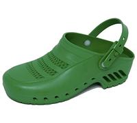 Gima - Sabots Professionnels avec Bride Inclinable et Réglable, Anatomique, Unisexe, Antidérapant, Antistatique, Tige Perforée, Semelle Perforée, Couleur Vert, Taille EU 41, 1 Paire.