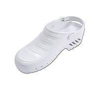 Gima - Sabots Professionnels avec Bride Inclinable et Réglable, Anatomique, Unisexe, Antidérapant, Antistatique, Tige Non Perforée, Semelle Perforée, Couleur Blanche, Taille EU 41, 1 Paire.