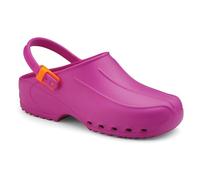 Gima - Sabots Professionnels Ultralégers avec Lanière, Unisex, Anatomiques, Antidérapants, Antichocs, Antistatiques, Tige Non Perforée, Semelle Perforée, Couleur Fuchsia, Taille EU 38, 1 Paire