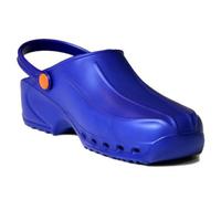 Gima - Sabots professionnels ultralégers avec lanière, Unisex, anatomiques, antidérapants, antichocs, antistatiques, tige non perforée, semelle perforée, couleur Bleu, taille EU 34, 1 paire