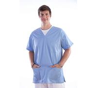 Gima - Tunique, coton/polyester, unisexe, Blanc, pour infirmières, les médecins, la beauté, Soins de santé, vernis à ongles, SPA Saloon, S, bleu, 1