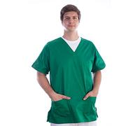 Gima - Tunique, coton/polyester, unisexe, Blanc, pour infirmières, les médecins, la beauté, Soins de santé, vernis à ongles, SPA Saloon, XS, green, 1