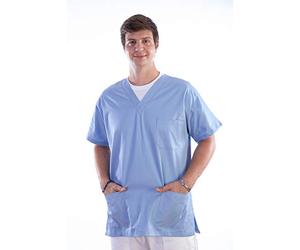 Gima - Tunique, coton/polyester, unisexe, Blanc, pour infirmières, les médecins, la beauté, Soins de santé, vernis à ongles, SPA Saloon, S, bleu, 1