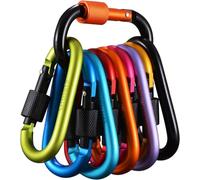 Gimars 10pcs Mousqueton de Fixation en Alliage d'Aluminium en Forme D Porte-Clés Multicolore pour Sac de Montagne/Tente/Hamac amping - 75mm*40mm